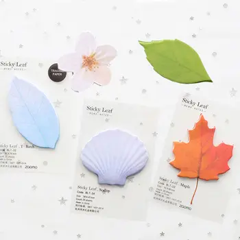 

20 Sheets Cute Kawaii Paper Sticky Memo Pad Creative Maple shell Flower Leaf Post Note For Kids Stationery Gift School Supplies