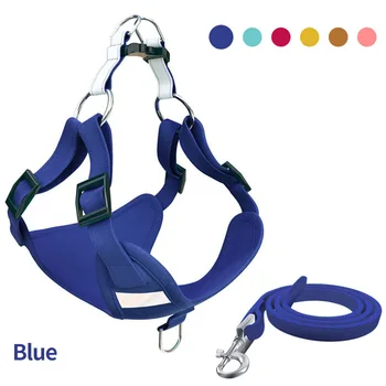 

Suede Fabric Pet Supplies Vest Breathable Dog Harness Adjustable Buckles Soft Pull Rope Leash Reflective Stripe Puppy Training