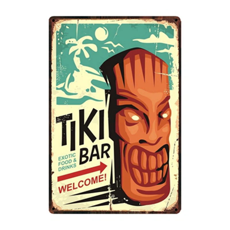 [WellCraft] TiKi Bar Hello Summer Camp The Beach Life металлические плакаты художественная винтажная роспись на заказ Декор WW12 - Цвет: w-1547