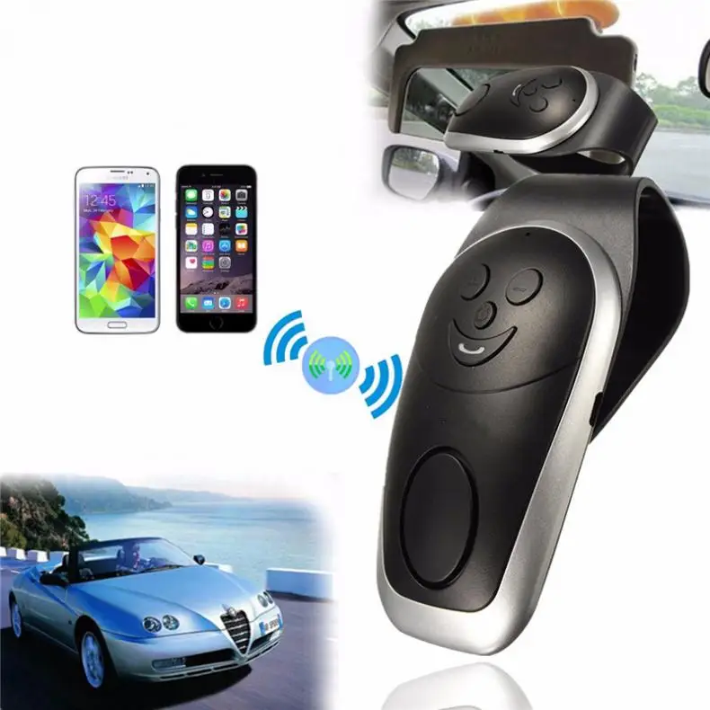 Bluetooth 3,0 автомобильный комплект громкой связи, динамик, телефон, солнцезащитный козырек, зажим с автомобильным зарядным устройством и USB кабелем, поддержка 2 Колонка для телефонов