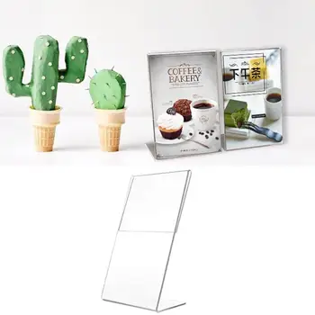 

A6 Transparent Acrylic Display Stand Desk Shelf Box Storage Display Stand Desktop Business Card Holder Office Accessories