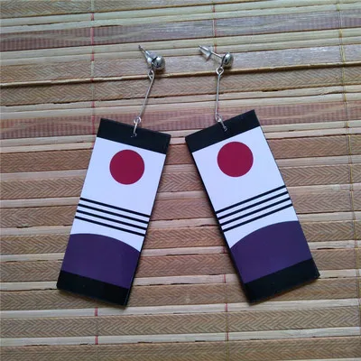 Earring Аниме демон убийца Kimetsu no Yaiba Kamado Tanjirou отец кимоно униформа косплей костюм для хеллоуина и Рождества костюмы для взрослых - Цвет: Earring