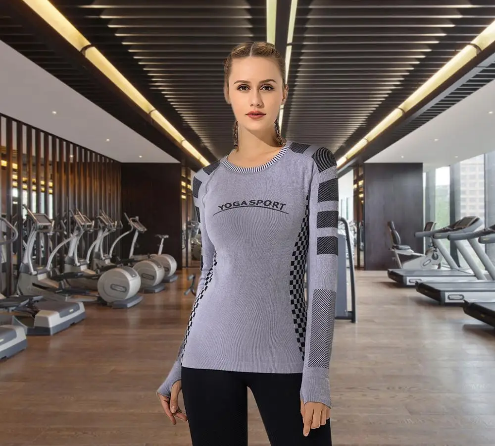 Slim Fit Yoga Top Elastic Sports Fitness Jersey Women Running T-shirt Yoga Shirts Sportswear Workout T-shirts Female Clothes