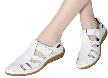 

YEELOCA 2020 Summer Genuine Leather a001 Handmade Ladies Shoe Leather Sandals Women Flats Retro ZA060