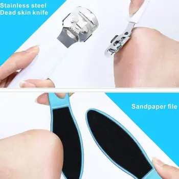 

8Pcs/Set Manicure Foot Care File Set Dead Hard Skin Remover Care Pedicure tool Tool Kit Rasp Scraper Stainless Tools Feet Care