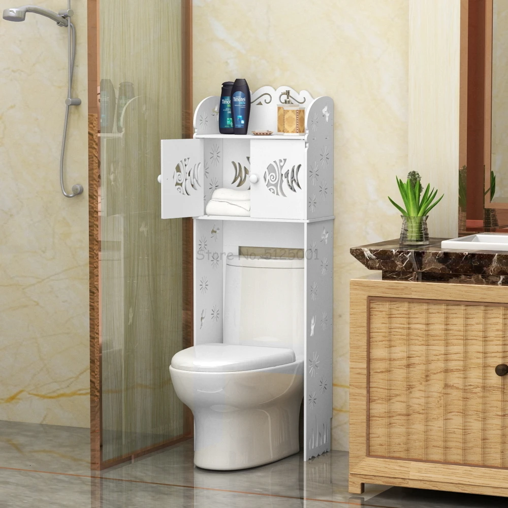 Creative Toilet Closestool Rack Bathroom Toilet Waterproof Landing Side Cabinet Receptacle Rack Punch-free Storage Cabinet - Цвет: Цвет: желтый