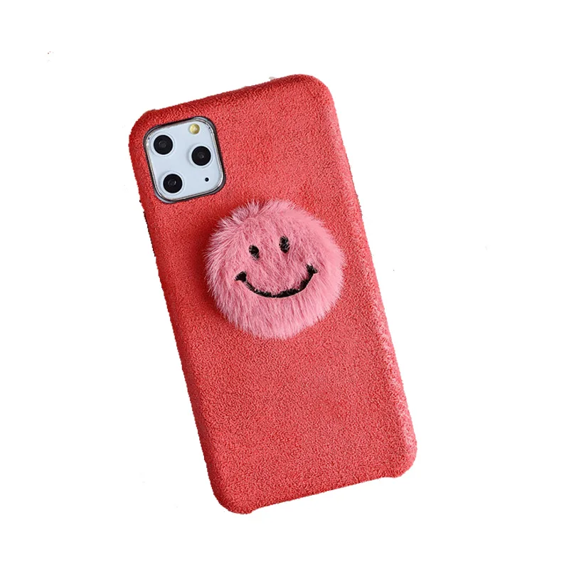 Red Матовый плюшевый чехол Smile для iPhone 11 Pro Max, Мягкий Силиконовый противоударный чехол для iPhone 11 X XR XS MAX 7 8 6 6S Plus, чехол - Цвет: Red