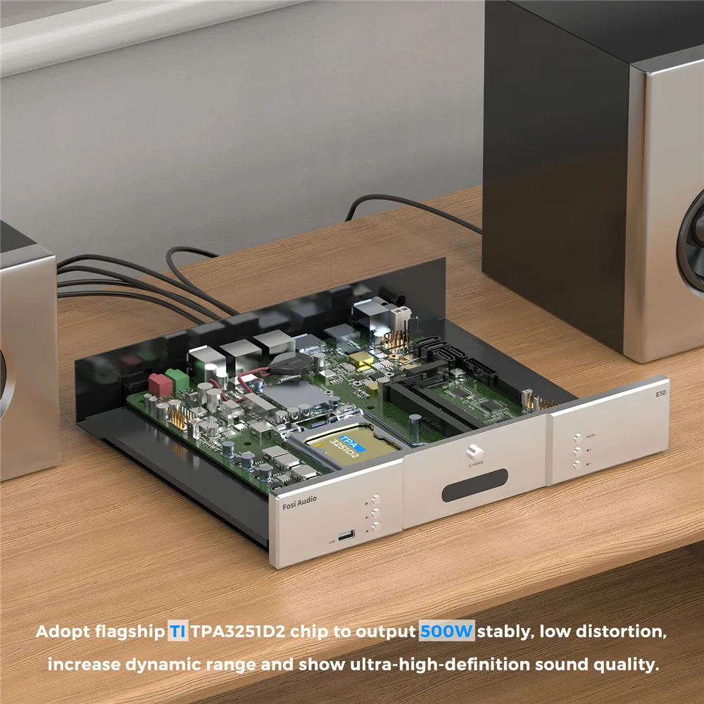 US $183.99 Fosi Audio E10 Bluetooth 50 Stereo Home Audio Receiver Amplifier DAC HiFi TPA3251D2 UDisk Bluetooth AUX Input For Speakers