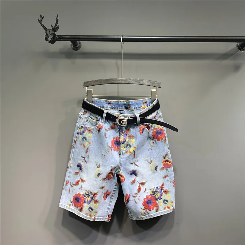 Женские джинсовые шорты с высокой талией и широкими штанинами модные прямые