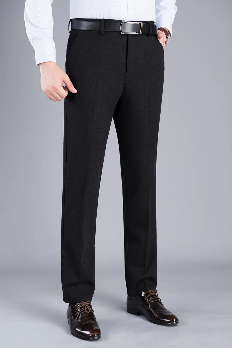 Mu Yuan Yang Men's Autumn Fashion Business Casual Long Pants Suit Pants Male Elastic Straight Formal Trousers Plus Big Size