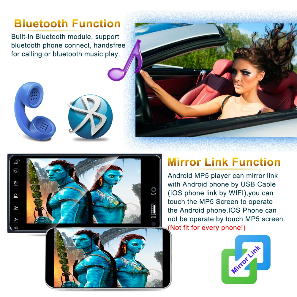Автомагнитола для TOYOTA 2Din Android GPS навигация Wi Fi связь по телефону 1 + 16 ГБ
