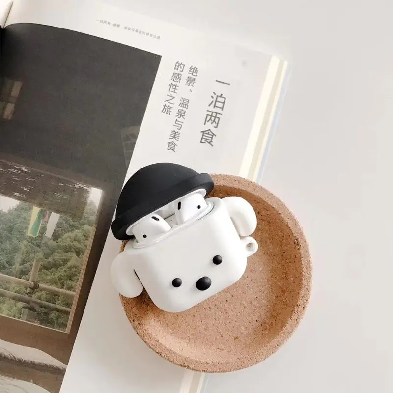 Small Cartoon Dog Pattern Protective Case Shockproof Soft Silicone Cover Skin Protector for Airpods 1/2 Charging Box Accessories