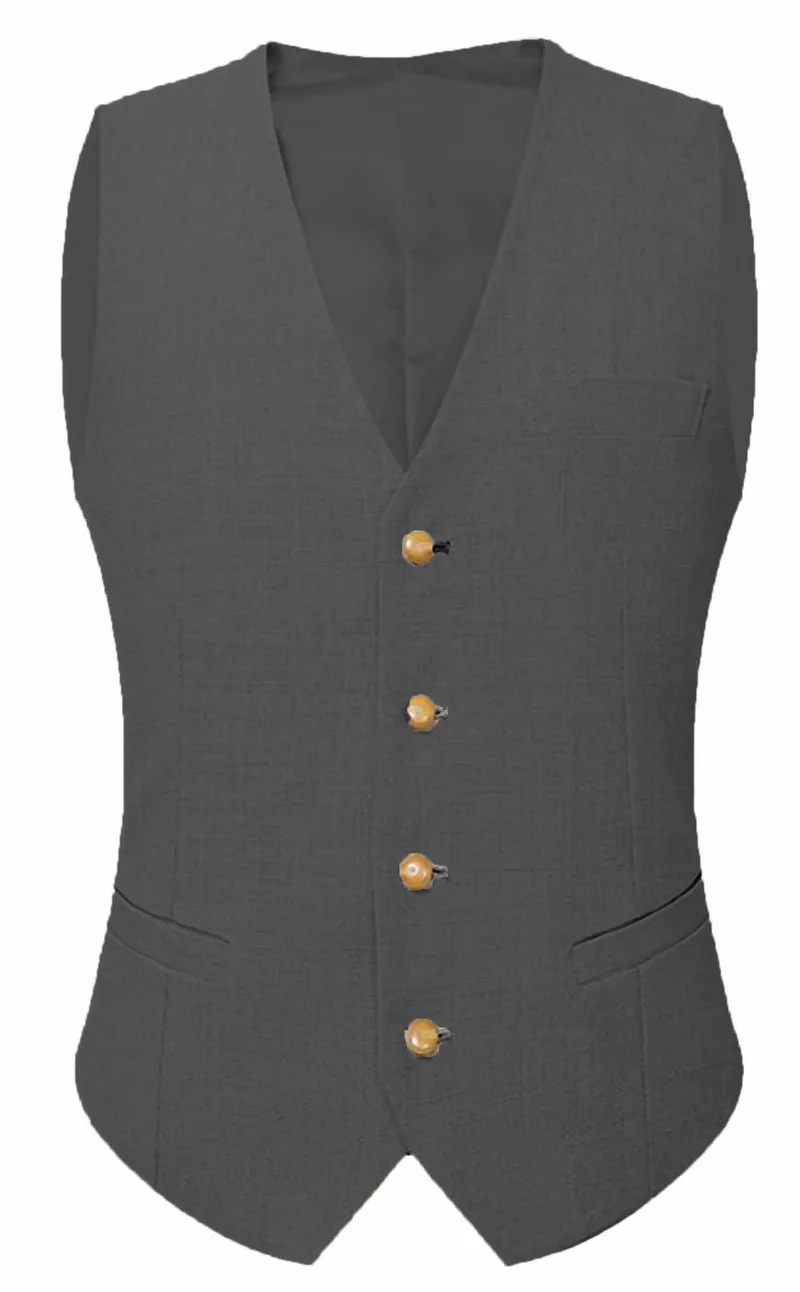 Vintage Mens Linen Light Color Suits Waistcoat Relax Single Breasted Vest Groomsmen Vest Business Tuxedo Waistcoat Vest - Цвет: Черный