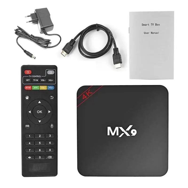 2020 Новый MX9 4K четырехъядерный 1 Гб RAM 8 ROM Android 4 TV BOX 2 0 HD HDMI SD слот ГГц WiFi