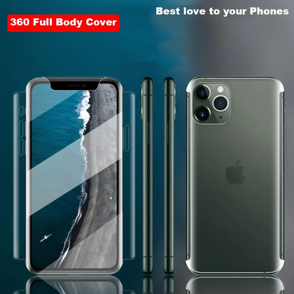 Гидрогелевая защитная пленка на весь экран 360 для iPhone 11 Pro max Защита экрана 12 pro mini X