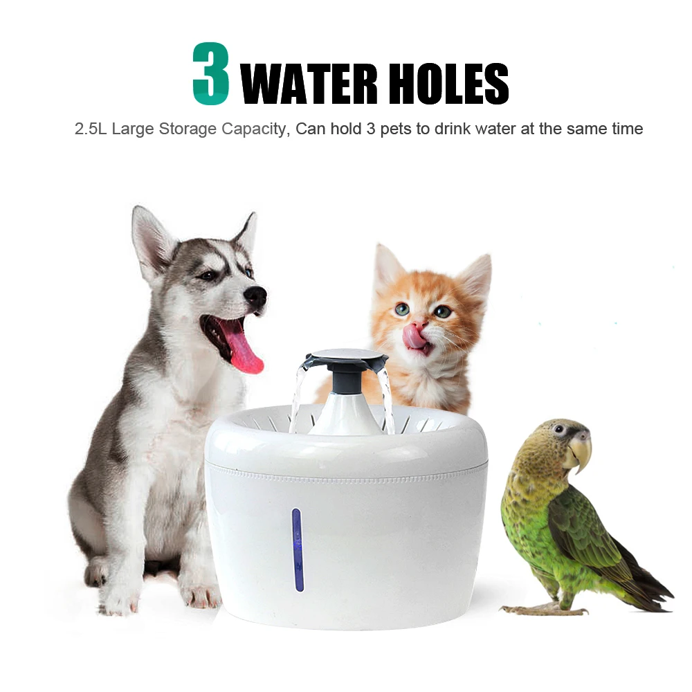 2.5L автоматический кошачий фонтан для домашних животных, диспенсер для воды, большая поилка для кошек, автоматический питательный фильтр для питья, товары для домашних животных