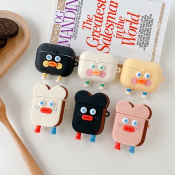 

Funny 3D Duck Case For Apple Airpods Cover Silicone Cute Earphone Cases For Airpod 2/1/Pro Charging Headphones Case Box Funda