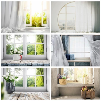 

Yeele Photophone Spring Flowers Window Sunshine Wooden Board Photo Background Baby Vinyl Photography Backdrops For Photo Studio