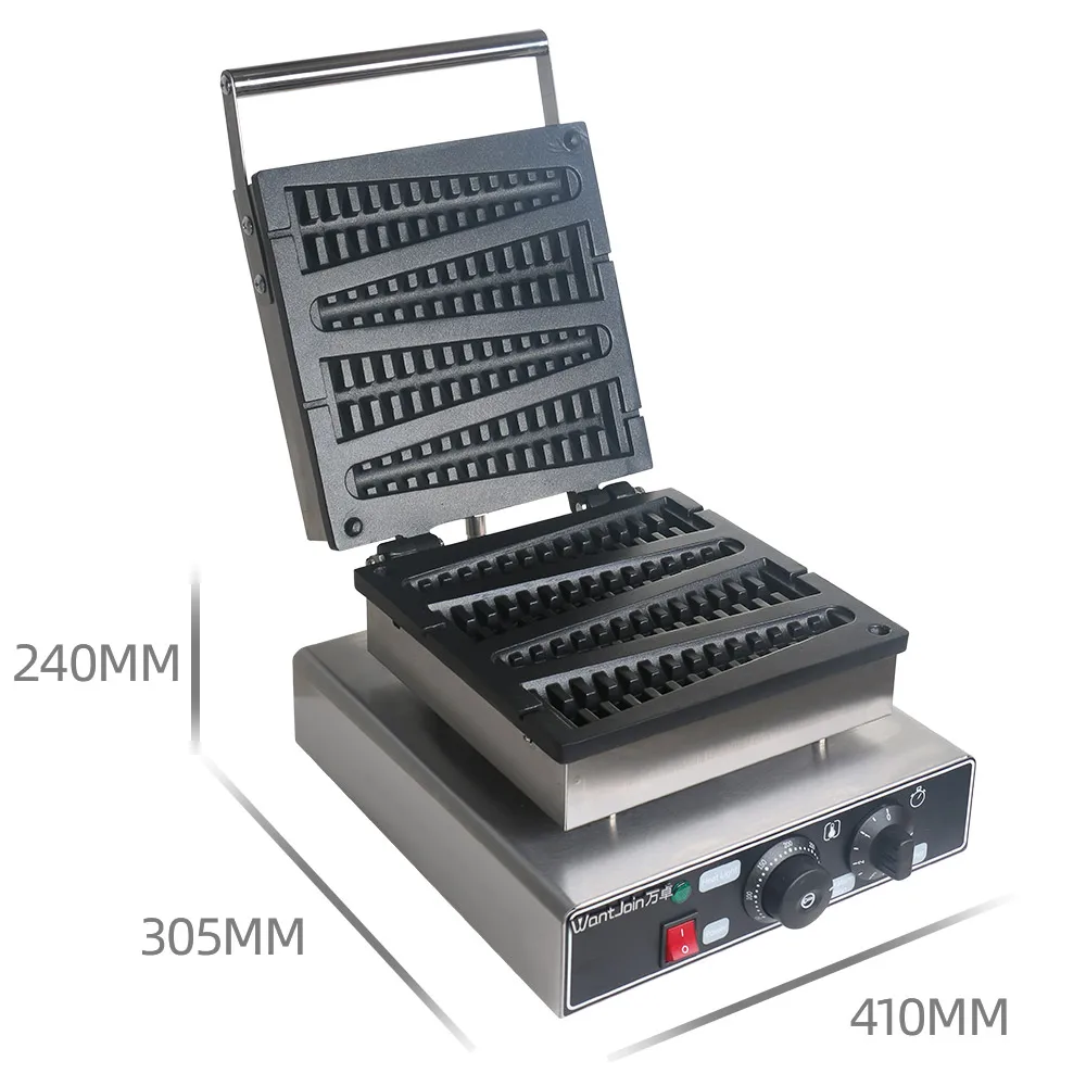 Wantjoin Commercial Lolly Stick Waffle Maker Iron For Belgian Wafer Cone Maker Electrica 220-130V US UK Pine Shaped Waffle Maker