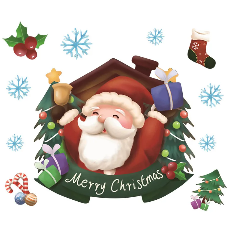 DIY Christmas Stickers Window Wall Home Decor Christmas Stickers Navidad Stickers Muraux Pour Enfants Chambres 30OCT2407