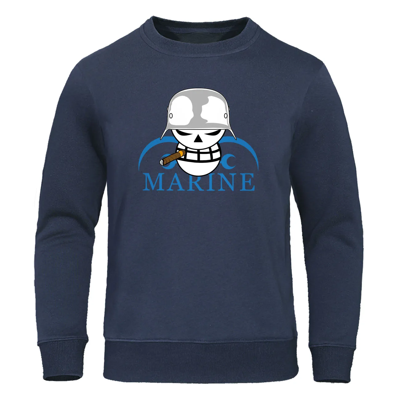 anime Marine Navy Logo Pullover Japanese Anime Harajuku Hooded Sweatshirt Men Streetwear Tracksuit Casual Mens Cartoon Hoody | Мужская
