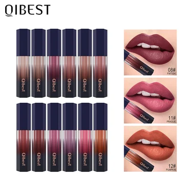 

QIBEST Lip Gloss Makeup Moisturizer Waterproof 12 Colors Makeup Lipstick Long Lasting Liquid Lipstick Lip Tint Cosmetics TLSM2