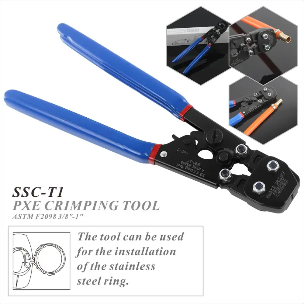 PEX Cinch Crimping Tool for SS  Clamps with Pipe Cutter in Heavy-Duty Canvas Bag 