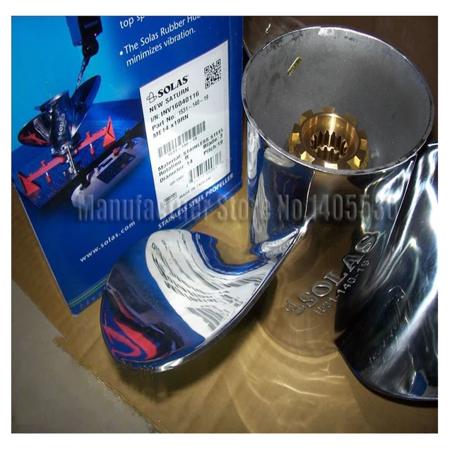 Solas Saturn Prop (Yamaha/Honda) - 9.9hp, 15hp, 9 1/4 Diameter, 3 Blade, 8  Tooth Spline (Stainless Steel)