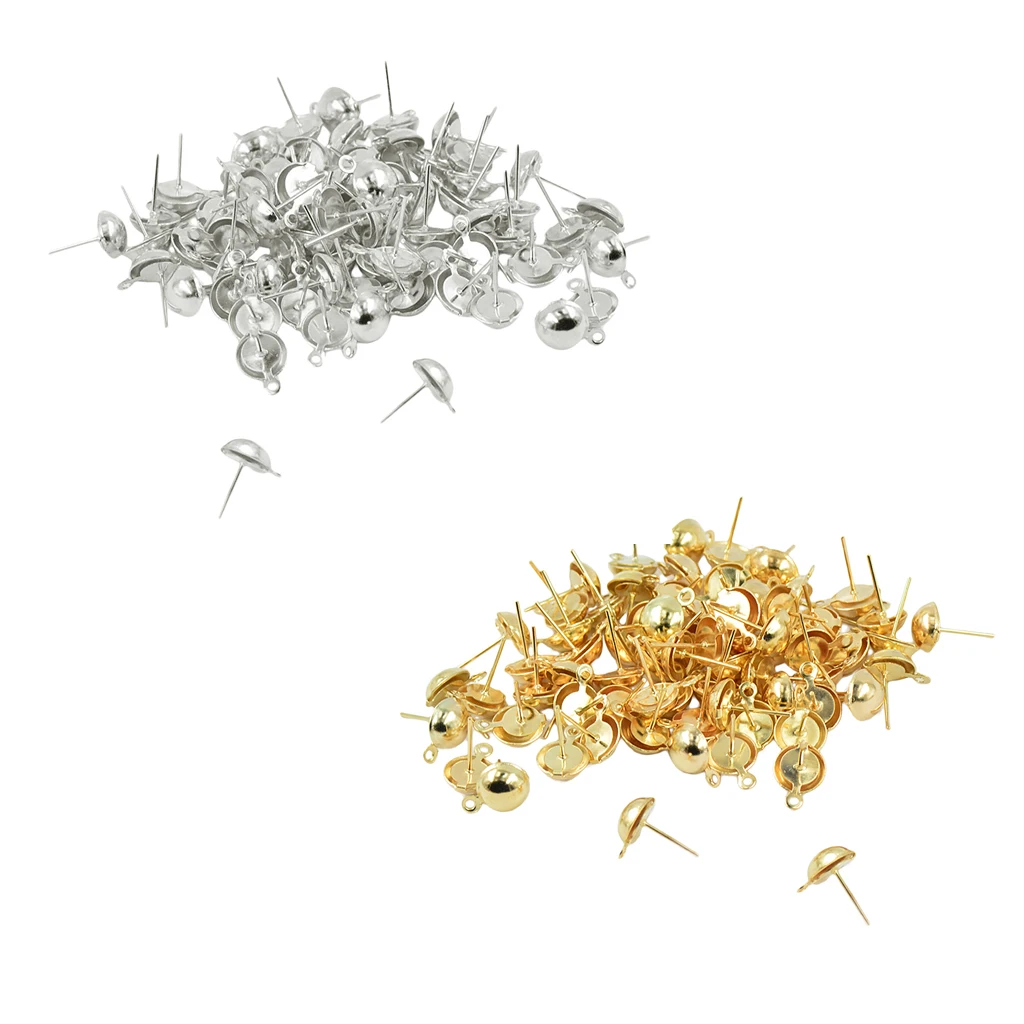 200x DIY Earring Making Findings Ear Stud Earrings Blanks Base Settings Crafts Supply Unique Yourself 15 x 9 mm