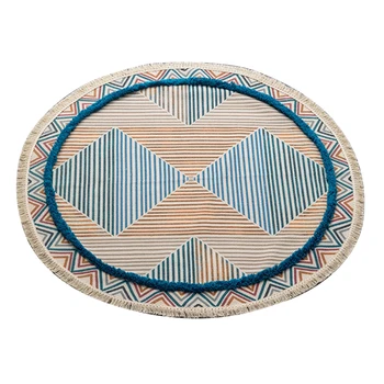 

Carpet Tassel Home Decor Playroom Bedroom Floor Mat Round Thickened Living Room Non Slip Nordic Style Woven Soft Area Rug