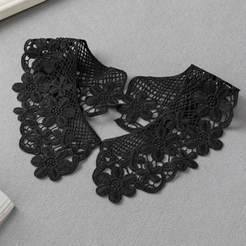 

1 Pair Embroidery Lace Fabric Neckline Collar Trim Craft Ribbon DIY Sewing Collar Guipure Applique Wedding Decor