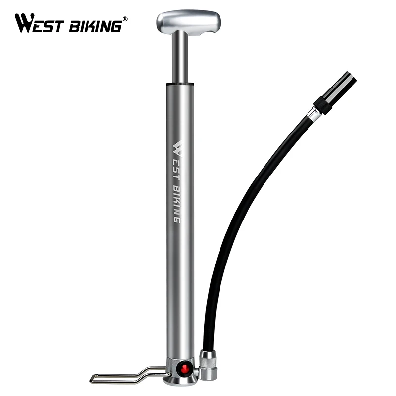 Online Bomba de bicicleta WEST Bike 160PSI portátil ligera de aleación de aluminio Schrader Presta válvula manija inflador horquilla delantera bicicleta bomba