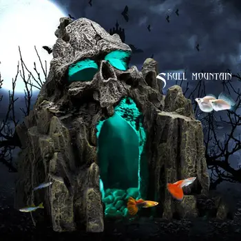 

Aquatic Aquarium Landscaping Rockery Decor Skull Mountain Fish Tank Ornament
