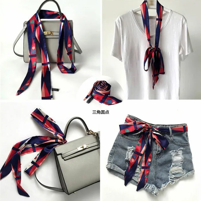 scarf decor striped strap shoulder bag