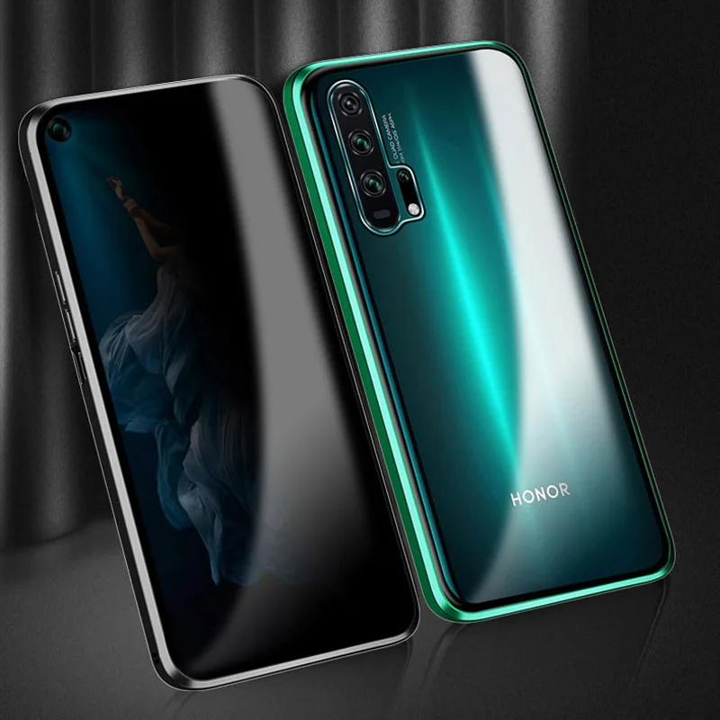 Прочный Магнитный чехол для Huawei Honor 20 + защита конфиденциальности стеклянный с