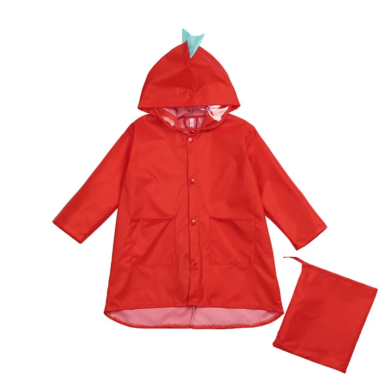 Children's raincoat Baby Dinosaur Boys Girls Children Windfight Kindergarten Clothes Raincoat+Bag #4AA22 (2)