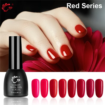 

TP 8ml 0.28oz Red Series Nail UV Gel Polish Resin Soak Off LED Lamp Cure Primer Base Coat Pro Manicure Pedicure Salon Decor