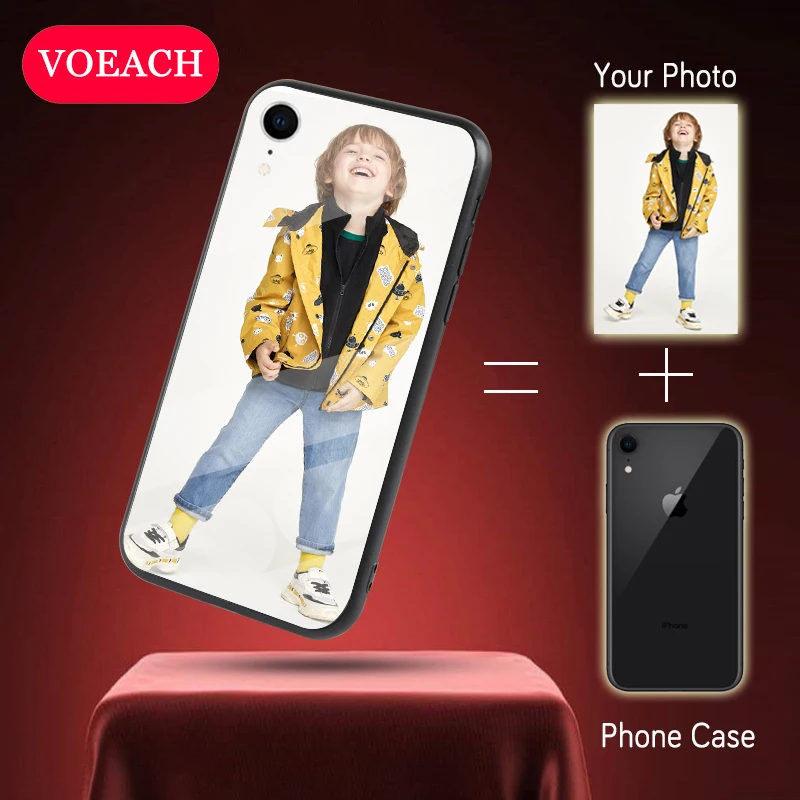 

Custom Personalized Phone Case Tempered Glass For iPhone 6 7 8Plus X 11 Pro XS MAX XR 2019 Cover Customized Silicone Case Design