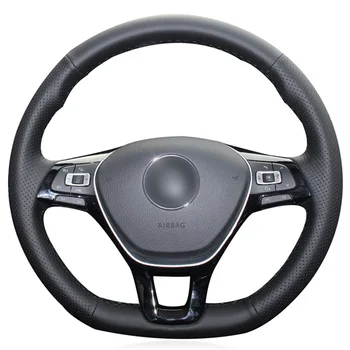 

Black PU Faux Leather Hand-stitched Car Steering Wheel Cover for Volkswagen VW Golf 7 Mk7 New Polo Passat B8 Tiguan Sharan Jetta