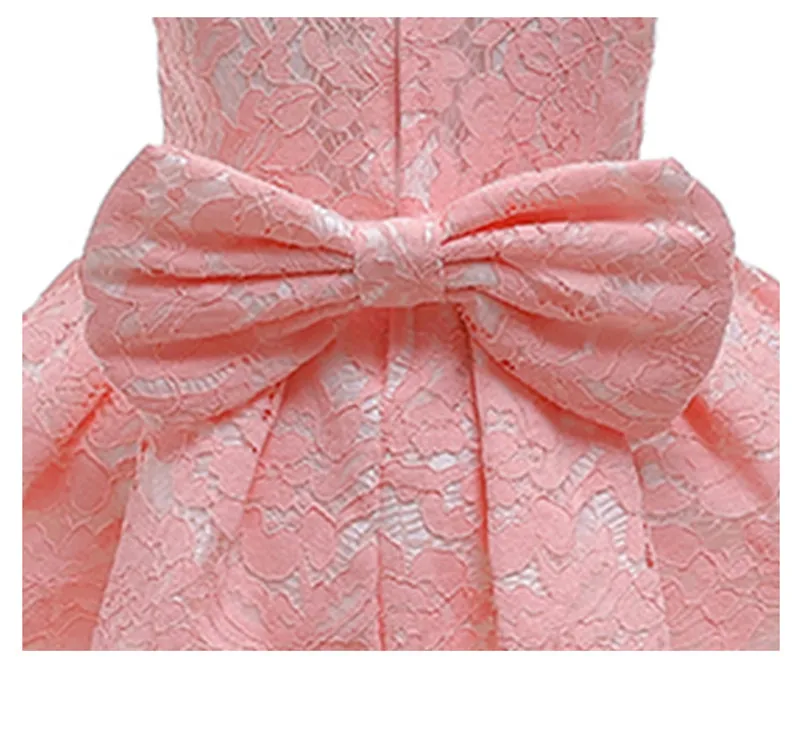 Платье с цветочным узором для девочек; Vestidos; праздничное платье принцессы без рукавов с цветочной вышивкой и бантом; платья с аппликацией для младенцев