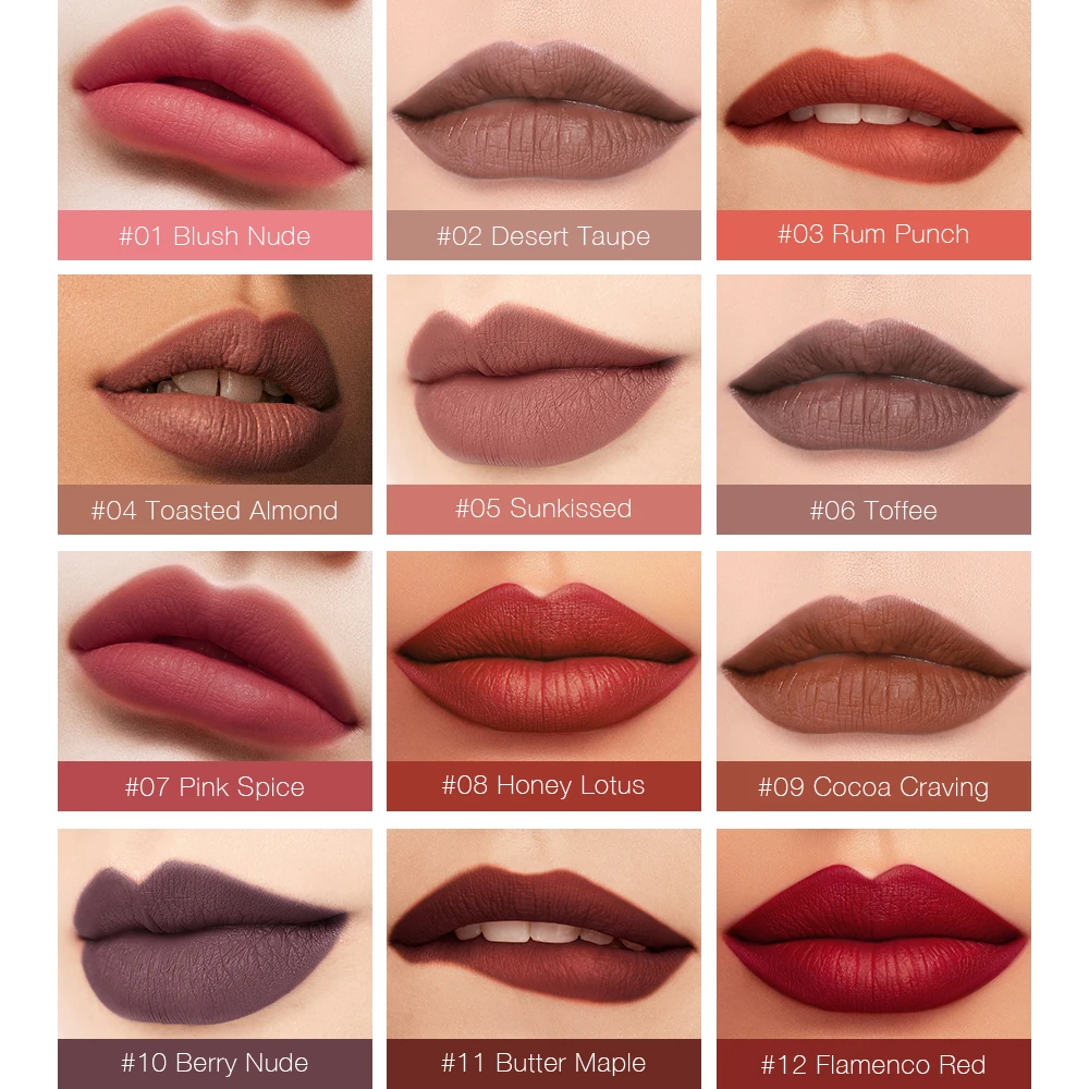 O.TWO.O Pigment For Lip Gloss Matte Velvet Makeup Waterpoof Long Lasting Liquid Lipstick Nude Brown Red Color For Women D01