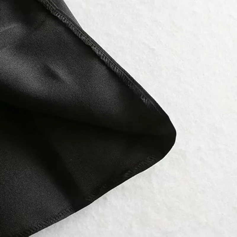 Huaxiafan платье-Блейзер, плиссированное черное платье-блейзер с v-образным вырезом, женское сексуальное платье с отложным воротником, воротником, застежкой на плече, пуговицами и рюшами