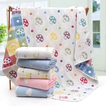 

Muslin Baby Blankets 6 Layers Gauze Cotton Soft Quilt Newborn Infant Swaddle Wrap Kids Bath Towel 110*110cm Blankets