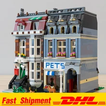 DHL город улица Pet Shop супермаркет модель 15009 2128 шт. Строительный Блок Детские игрушки Совместимые 10218