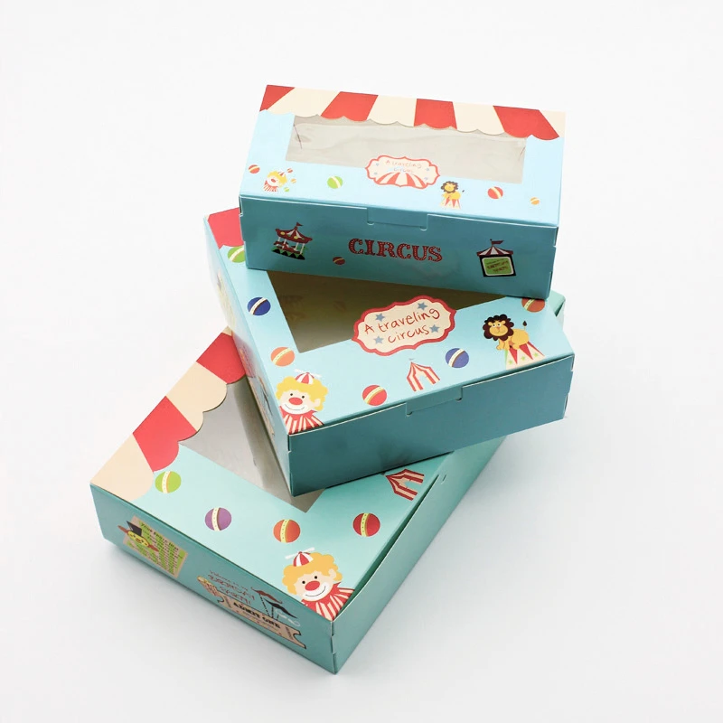10pcs Gift Box Packaging Window Circus Wedding Gifts Paper Box Cup Cake Cookies Candy Gift Boxes Kids Birthday Party Favors Gift Bags Wrapping Supplies Aliexpress