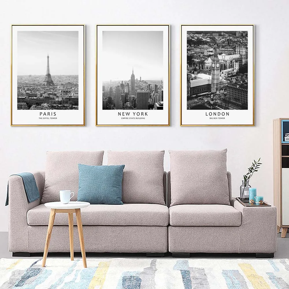 Paris-Tower-London-Big-Ben-Rome-Colosseum-New-York-Posters-And-Prints-Nordic-Canvas-Painting-Wall (1)