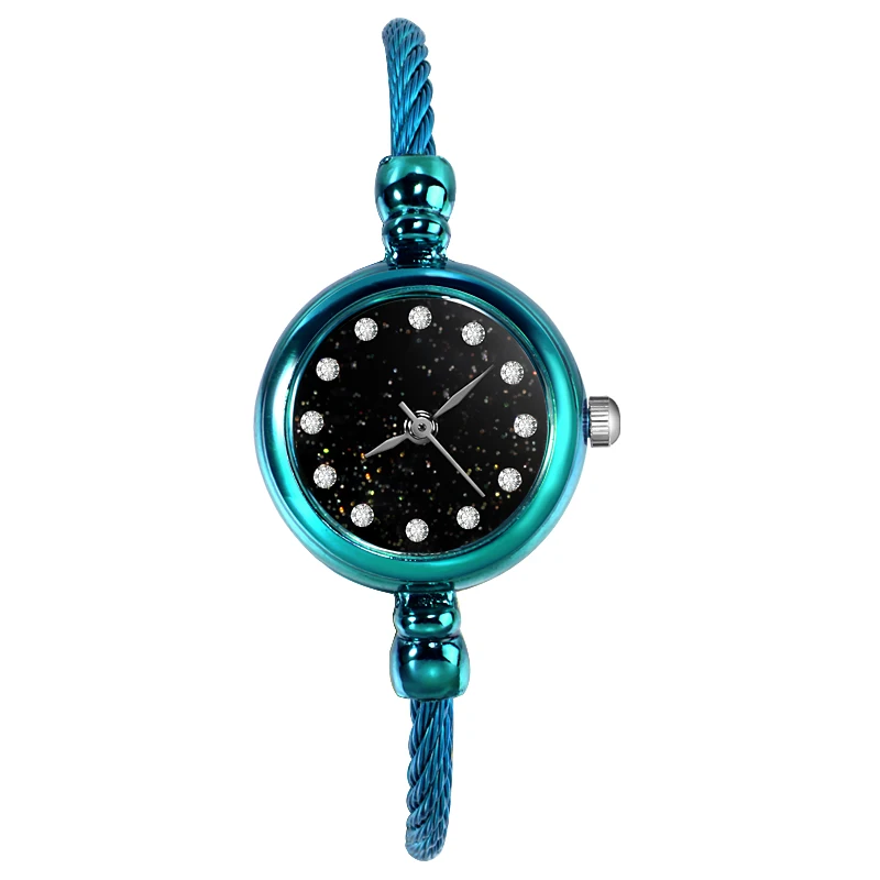 Classic Women Bracelet Watches Fashion Luxury Women's Watches Small Stainless Steel Ladies Watch Relogio Feminino Reloj Mujer - Цвет: cyan-blue style 3