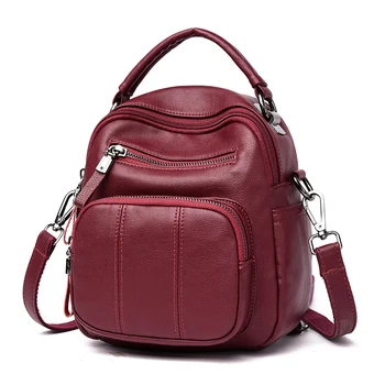 

2019 Fashion Small Backpack Women PU Leather Shoulder Bag For Teenage Girls Preppy Backpack In Women's Casual Daypacks