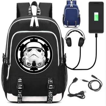 

Star War Rucksack Backpack Fans Bag W/ USB Fashion Port / Lock Headphone Travel Laptop Student School Bags