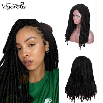 

Vigorous Synthetic Wig Mix Brown Braiding Hair Braided Wigs Middle Part Heat Resistant Dreadlocks Cosplay